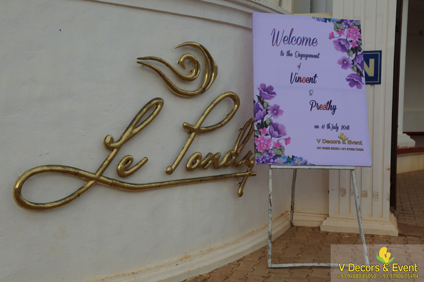 Engagement decorations Organize at Le Pondy Hotel